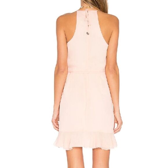 Revolve Lovers+Friends Pink Gigi Slip Mini Dress Ruffle Wrap Dress Size XL - Picture 2 of 2